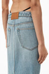 alexander wang 水钻丁字裤牛仔布中长半身裙 vintage faded indigo