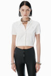 Alexander Wang soft white weißer cardigan mit logostickerei