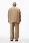 alexander wang camicia oversize in twill di cotone con taschino khaki