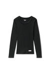 Alexander Wang washed black long-sleeve tee in ribbed cotton