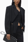 Alexander Wang black blazer squadrato con spacco anteriore extralarge
