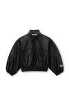 Alexander Wang black cropped track jacket with piping