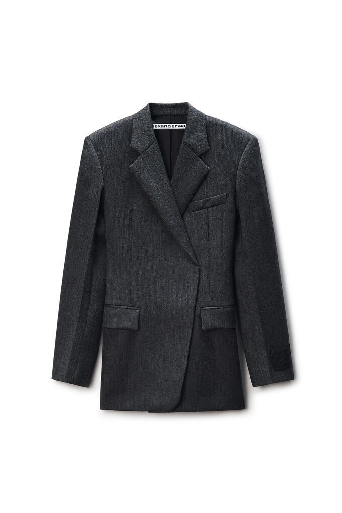 Alexander Wang Fitted Blazer Dress In Wool In Black