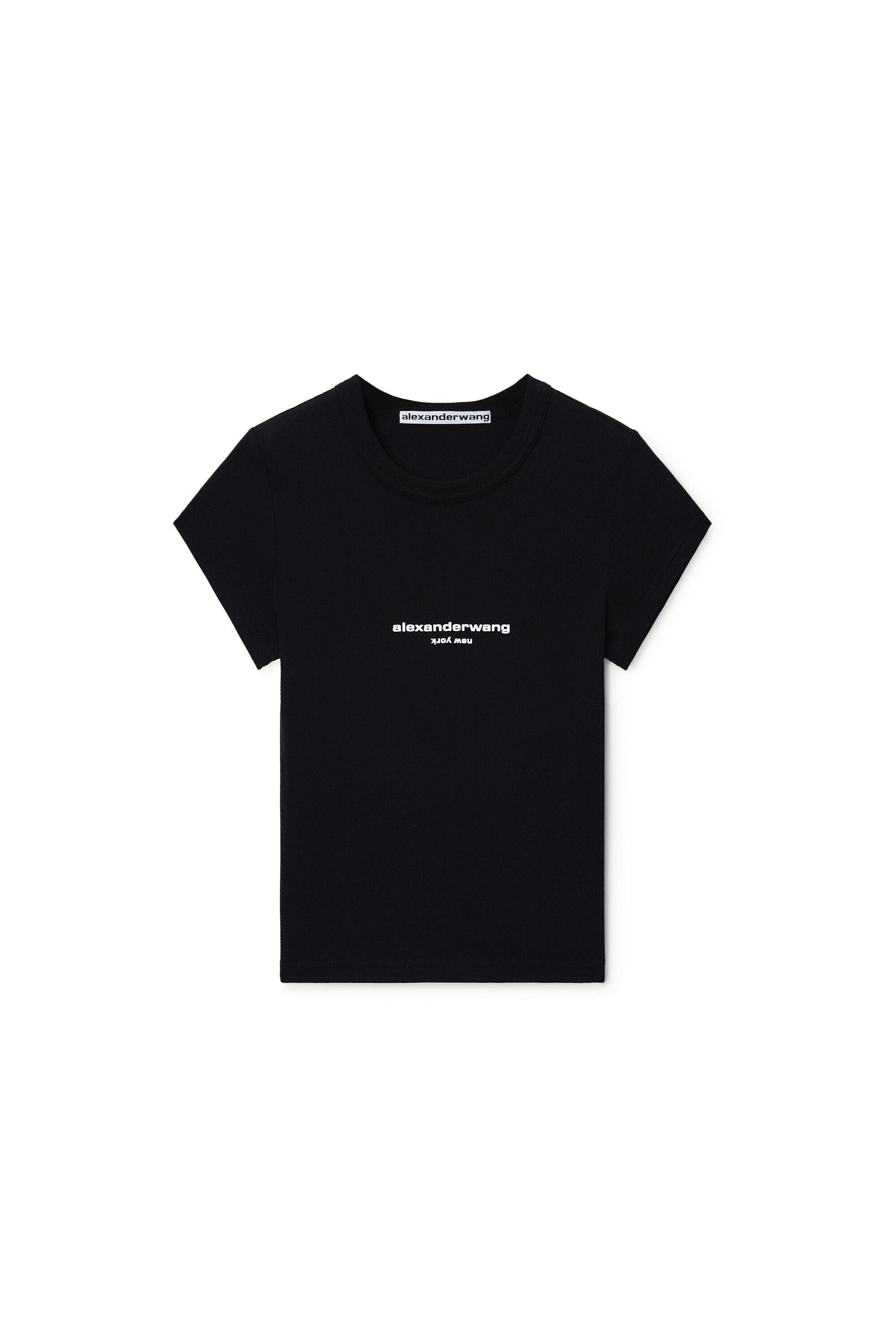 alexander wang ロゴ入りタンクトップ 黒 LOGO PRINT FITTED TEE in BLACK | alexanderwang®