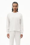 alexander wang unisex long sleeve in cotton waffle thermal  heather grey