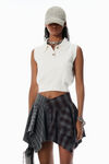 Alexander Wang ivory ivory cotton-blend chenille logo polo