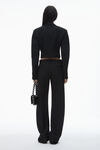 Alexander Wang black blazer corto doppiopetto in stile smoking