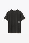 alexander wang acid wash tee in high twist jersey  acid black
