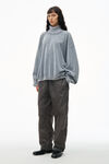 alexander wang articulated track pant in crisp nylon charcoal