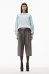 Alexander Wang ariel blue logo embossed ribbed pullover in soft chenille