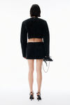Alexander Wang black 黑色气泡纹理天鹅绒短款夹克