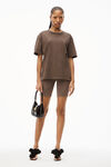 alexander wang puff logo tee in cotton jersey washed cola