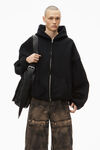 Alexander Wang black logostickerei übergroßer kapuzenpullover aus baumwolle