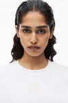 alexander wang puff logo sweatshirt in structured terry   white