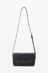 Alexander Wang distressed grey smoke punch flap crossbody leather small