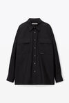 alexander wang oversized button down in compact cotton black