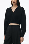 Alexander Wang black long sleeve cardigan with v neck