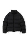 puffer coat with reflective logo