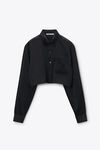 Alexander Wang black ブラック シルクシャルムーズ クロップドシャツ