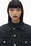 Alexander Wang grey aged oversize trucker jacket in cotton denim