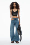 Alexander Wang black logo elastic bra in ribbed jersey
