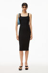 alexander wang cami dress in textured jacquard jersey black