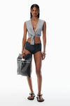 Alexander Wang heather grey grey merino wool nameplate top