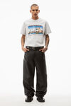 alexander wang ny skyline graphic tee in compact jersey light heather grey