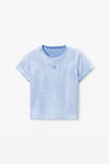 Alexander Wang washed pale blue puff logo shrunken tee in cotton jersey