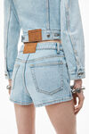Alexander Wang bleach mid rise mini skort in comfort stretch denim
