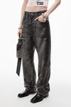 Alexander Wang washed black distressed crystal hotfix jeans