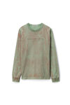 alexander wang plaster dyed long sleeve in compact jersey kelly green combo