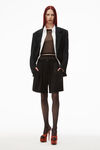 alexander wang layered boxer shorts in silk charmeuse black