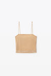 alexander wang clear hotfix camisole in light mesh ginger