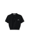Alexander Wang black 3d logo mesh cropped polo