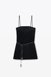 Alexander Wang black miniabito nero in lana elasticizzata con dettagli in metallo