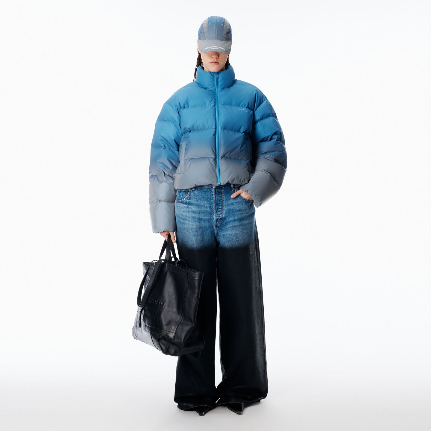 Alexander Wang Reflective Gradient Puffer Jacket In Multi