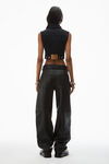Alexander Wang black low-rise five-pocket pant in lambskin leather