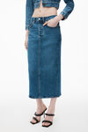 Alexander Wang deep blue midi pencil skirt in comfort stretch denim