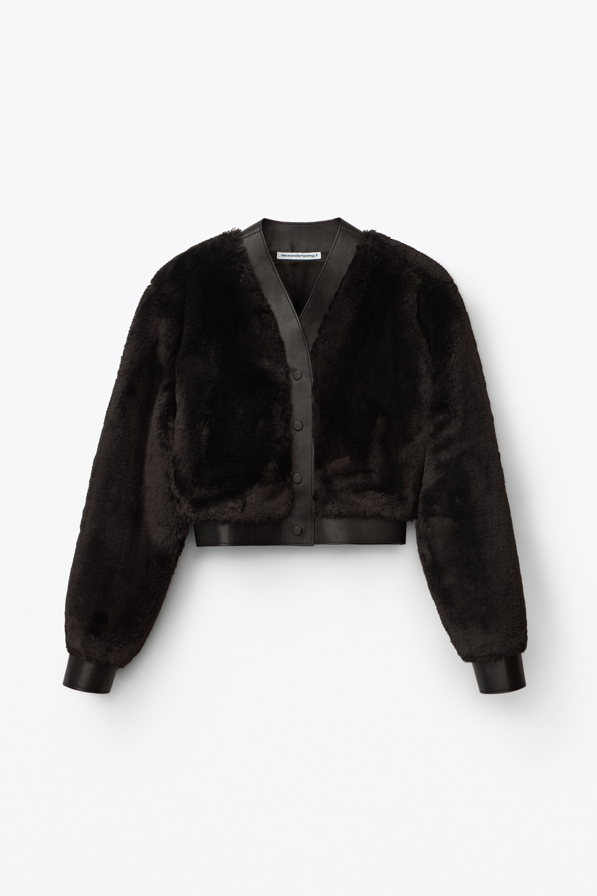white faux fur cardigan