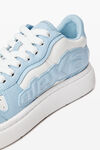 Alexander Wang white/blue puff pebble leather sneaker with logo