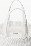 Alexander Wang off white punch small tote bag in raffia