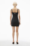 Alexander Wang washed black minidress in waffle-knit cotton stretch