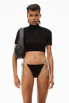 alexander wang 紧身尼龙短袖高领衫 black