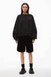 alexander wang crewneck pullover in dense fleece black