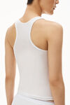 Racerback Tank in Ribbed Cotton Jersey