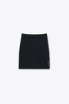 Alexander Wang black ロゴパッチ ブラック ウールブレンド ミニスカート