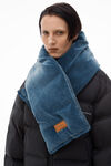Alexander Wang washed light blue down scarf in cotton velvet