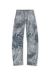 Alexander Wang washed smoke white low-rise flocked jeans with lasered cloud print