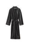 alexander wang pj robe coat with logo in lambskin black